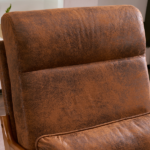 Same Code 28822889 High Back Solid Wood Armrest Backrest Iron Frame Bronzing Cloth Indoor Leisure Chair Orange - Image 37