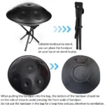 10 Notes Black Solid Color Handpan Drum Steel Percussion Instrument - Image 4