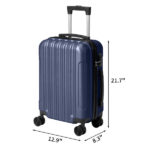 ABS Trolley Case 20in 24in 28in 3PCS Suitcase Set Vertical Striped Frosted Case Suitcase Navy Blue - Image 2