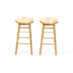 2-Pack 24" Backless Wood Counter Stools, Natural Finish (Shipment from Walmart) - Image 4