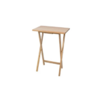Modern Indoor Folding Tray Table Set of 2, Natural Finish, Solid Rubberwood, 19 x 14.5 x 26 Inches(Shipment from Walmart) - Image 3