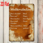 CIFbuy 1pc German Weather-Themed Metal Sign, 7.87*11.81 Inch 2D" Flat Unframed Outdoor Wall Decor, Wall Decor, Weatherproof Rustproof UV Resistant D 7.87*11ikTok, 7.87*11ikTok, t Self-pickup Logiopics