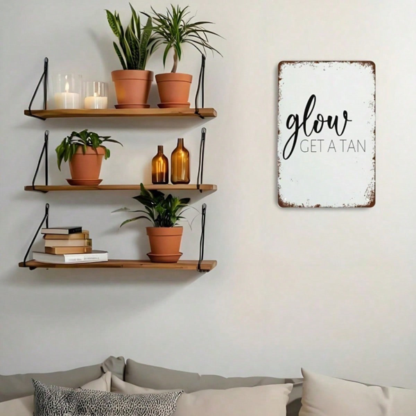 CIFbuy 1PC Retro Tin Sign Glow Get A Tan Quote Metal Wall Art, Quote Metal Wall Art, 8x12 Inch Unframed Vintage Plaque, Humorous Decor For Home Bedroom Livin Glow Get ikTok, Glow Get ikTok, laque Self- Ackup Logiopvin