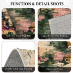 Three-piece kitchen rug set, non-slip and washable, abstract pattern kitchen hallway rug, soft and comfortable, suitable for sinks, floors, entrances, hallways and bathrooms. - Image 8