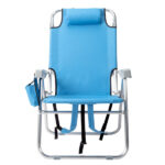 Same Code 12975209 63*70*99cm Heightened Oxford Cloth Silver White Aluminum Tube Bearing 100kg Beach Chair Blue - Image 14