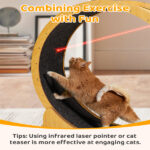 Cat Wheel Exerciser for Indoor Cats, 43.3-inch Large Cat Exercise Wheel for Running Silent, Cat Treadmill with Safety Lock for Cat's Fitness and Health, Natural Wood - Image 9