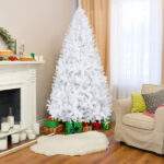 6 FT Artificial Christmas Tree with 800 Branch Tips and Sturdy Metal Stand, White - Image 4