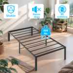 Black Twin Size Simple Basic Platform Metal Bed Frame - 14 Inch Bed Height - Image 7