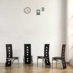 Same Code 02878244 5 Pieces Dining Table Set for 4, Kitchen Room Tempered Glass Dining Table, 4 Chairs, Black Table legs are silvery - Image 38