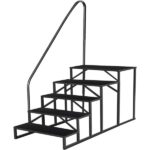 5 Step Ladder with Handrail, Swimming Pool Ladder Above Ground, 660 lb Load Capacity RV Steps with Anti-Slip Panel, Mobile Home Stairs for Reaching and Getting HighNon-eBay certified warehouse delivery
