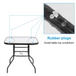 Outdoor Dining Table Square Toughened Glass Table Yard Garden Glass Table - Image 7