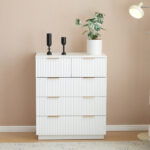 White P2 Particle Board and Density Board 724194cm Wavy Pattern Drawer Front Four-Level Five-Drawer Cabinet