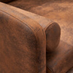 97*71*74cm 1.5 Seats Hot Stamping Cloth Surrounding Chair With Pillow Indoor Circle Chair Dark Brown - Image 14
