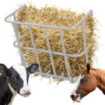 Large Capacity Hay Feeder, Heavy-Duty Steel Goat Hay Rack, 22.8" Long Wall Mounted Horse Hay Holder, Multiple Sided Feeding Rack for Sheep Farm Livestock Indoor Outdoor, Silver - Image 12