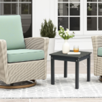 Outdoor Side Table, HDPE Adirondack Table Patio Side Table, Weather Resistant End Table Small Outdoor Table, Dark Grey, Square - Image 5
