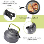 12Pcs Camping Cookware Set Camping Stove Aluminum Pot Pans Kit for Hiking Picnic Outdoor with Cup Fork Spoon Knife - Image 2