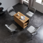Same Code 31709558 6pcs Elegant Foldable Iron & PVC Chairs for Convention & Exhibition Gray - Image 20