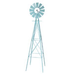 8FT Weather Resistant Yard Garden Windmill Blue - Image 8