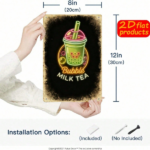 CIFbuy Neon Bubble Tea Metal Wall Sign, 2D Flat" Unframed Plaque, Weatherproof UV Resistant Rustproof Decor, Plaque, Weatherproof UV Resistant Rustproof Decor, 7.87x11.81Inch 2D Flat UnfrikTok, 2D Flat UnfrikTok, t Self-pickup Logiopics - Image 3