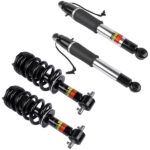 2Pcs Front Suspension Strut and Coil Spring Assembly and 2Pcs Rear Air Shock Absorber Fit for Cadillac Escalade Chevrolet Suburban Tahoe GMC Yukon 2015-2020