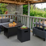 41*41*50.5cm Square Black Flip-top Gas Storage Garden Iron Side Table - Image 4