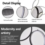 30 Ring High Ceiling Chandelier Foyer, Black Modern LED Large Staircase Long Chandeliers Light Fixture with Remote for Entryway Living Room - Image 4