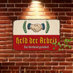 CIFbuy Retro German Slogan Metal Wall Art, Iron Sign With Handshake Pattern & Labor Hero Quote, Quote, 2D Flat Decor For Ho WaikTok, WaikTok, ern & Labor Hero Quote Self-rickup Logiop Hohake Pattern & - Image 3