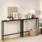 Same Code 43040790 2 Pack 39.4" Narrow Console Sofa Table with Power Outlets and USB Ports, Long Couch Table with Metal Frame and Charge Station with 4.9ft Extension Cord, Black - Image 7