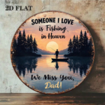 CIFbuy 1pc 2D Flat Round Sign Fishing In Heaven, "" Fishing In, Heaven Remembering Dad Vintage Plaque Decorative Wall Art TikTok, TikTo Self-pickup Logi Aics - Image 9