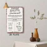 CIFbuy PAPIER Toilette Please Do Not Flush Vintage 2D, Flat Aluminum Sign 8x12 Inch Rustic, Bathroom Wall Art Funny Restroom Decor NoikTok, NoikTok, Self-t ckup Logiopor - Image 6