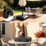 Fillable Patio Umbrella Base with 4 Rolling Wheels & Locks, Heavy Duty Water Sand Weighted HDPE Umbrella Stand Universal for 6-10ft Outdoor Umbrella - Image 9