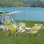Same Code 28018871 63*70*99cm Heightened Oxford Cloth Silver White Aluminum Tube Bearing 100kg Beach Chair Yellow - Image 15