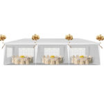 10'x30' Outdoor Party Tent with 8 Removable Sidewalls, Waterproof Canopy Patio Wedding Gazebo, White - Image 9