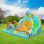 Inflatable castle for children with inflator 450W, slide, jump area, climbing wall, 395 x 350 x 260 cm - Image 23