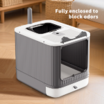 Elevated leak proof elf white cat litter box, made of sturdy and durable materials, also suitable for multi cat households - Image 7