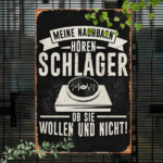 CIFbuy Vintage Metal Iron Sign Meine Nachbarn Hören" German Slogan Tin Plaque 2D, Unframed Wall Decor Funny Home Garden Orn Hören ikTok, Hören ikTok, t Self-pickup Logiopics - Image 7