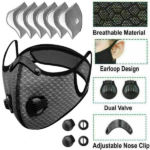 2 Pack Reusable Half Face Cover Mask w/ Filter Cycling Outdoor Sport Face Mask Grey(US Logistics only For USPS.TK/TMEU only For self-pickup) - Image 9