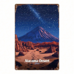 CIFbuy 1pc Chile Atacama Desert Night Sky Metal Wall Sign, Aged Vintage Iron Sheet With Stars & Terrain, 8x12 Inch 2D Flat Decor For Ho TikTok, TikTok, eet With Stars & Terrain Self-pickup Logiopics - Image 8