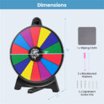14-Slot Customizable Spinning Prize Wheel with Foldable Stand, Rewritable Tabletop Fortune Wheel - Multicolor - Image 4