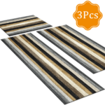 Three-piece kitchen rug set, non-slip and washable, abstract pattern kitchen hallway rug, soft and comfortable, suitable for sinks, floors, entrances, hallways and bathrooms. - Image 3