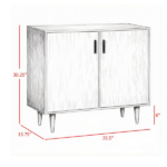 Natural Wood Sideboard Buffet Cabinet with Double Doors Adjustable Shelves And Wood Legs for Kitchen Living Room - Image 3