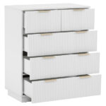White P2 Particle Board and Density Board 724194cm Wavy Pattern Drawer Front Four-Level Five-Drawer Cabinet - Image 4