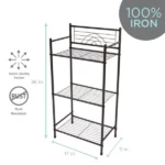 3 Shelves Tiered Iron Storage Shelf in Oil Rubbed Bronze - Image 2