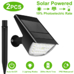 Solar Powered Outdoor Spotlight 32 High Brightness LED 800LM Output, Day Night Auto Switch 3 Brightness Levels Adjustable Panel Two Installation Methods ABS Housing for Yard Patio Path Garage Driveway - Image 6