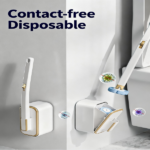 "Wall Mounted Toilet Brush Set with Disposable Heads, 3-Layer Cleaning System, One-Click Replacement Design, Bathroom Cleaning Tool with Holder and Plunger Kit " - Image 6