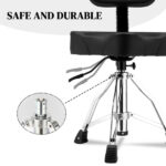 Drum Throne with Backrest, Hydraulic Drum Stool Adjustable Height, Heavy Duty Hydraulic Drum Seat Saddle Design for Drummers Black - Image 6