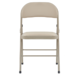 4pcs Elegant Foldable Iron & PVC Chairs for Convention & Exhibition Light Brown - Image 7