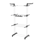 4-Tier Clothes Drying Rack, Sturdy Laundry Drying Rack with Wheels and 24 Rods, Wings Foldable, Clothes Hanger for Indoor and Outdoor (Shipment from Walmart)