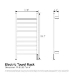 Black Heated Towel Rack for Bathroom,Wall Mounted with Intelligent Touch Screen Timer, 9-Bar Towel Warmer, 304 Stainless Steel Polished, Plug-in/Hard-Wired[Unable ship on weekends, TK/TEMU only for pickup, only TX10643 warehouse supports GOFO] - Image 3
