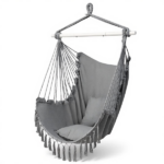 Pillow Tassel Hanging Chair Light Gray - Image 5